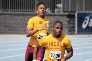 The Lincoln Rails boys track team, seen here winning the the 4x100 at the 2013 Drake Relays, qualified in 10 events at this year's State Meet.