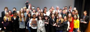 The Roosevelt Roughriders after winning the All Iowa Speech & Debate Championships in Iowa City.