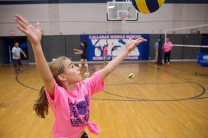 Metro Volleyball is helping 180 DMPS girls learns the ins and outs of the court.