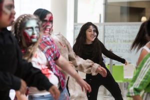 A zombie flash mob is one of many ways the arts - such as live performance - is being incorporated at several DMPS schools in the Turnaround Arts program.