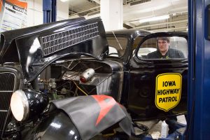 Auto tech students at Central Campus are helping the Iowa State Patrol restore a 1935 squad car.