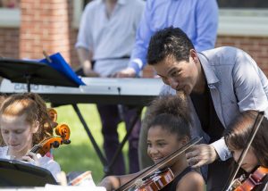 Members of the Silk Road Ensemble, a project of famed cellist Yo-Yo Ma, performed with students at Madison Elementary, a Turnaround Arts school.