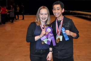 Gary McCall and Risa Vandegrift, 8th graders at Cowles Montessori School, earned the overall top honors at the 2016 State Science and Technology Fair at Iowa State University. 