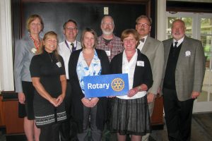  Front Row, L-R:   Jo Walker, Madison School; Deborah Vogel, Ruby Van Meter School; and Kate Galligan, Theodore Roosevelt High School.  Back Row, L-R:  Janet Phipps-Burkhead, Rotary Club of Des Moines President; Kevin Klimowski, Harding Middle School; Joseph McCright, Stowe School; Dr. Dale Vande Haar, Rotary Club Awards Committee Vice Chair & DMPS District Library Supervisor; Charles Kuba, Rotary Club Awards Committee Chair.