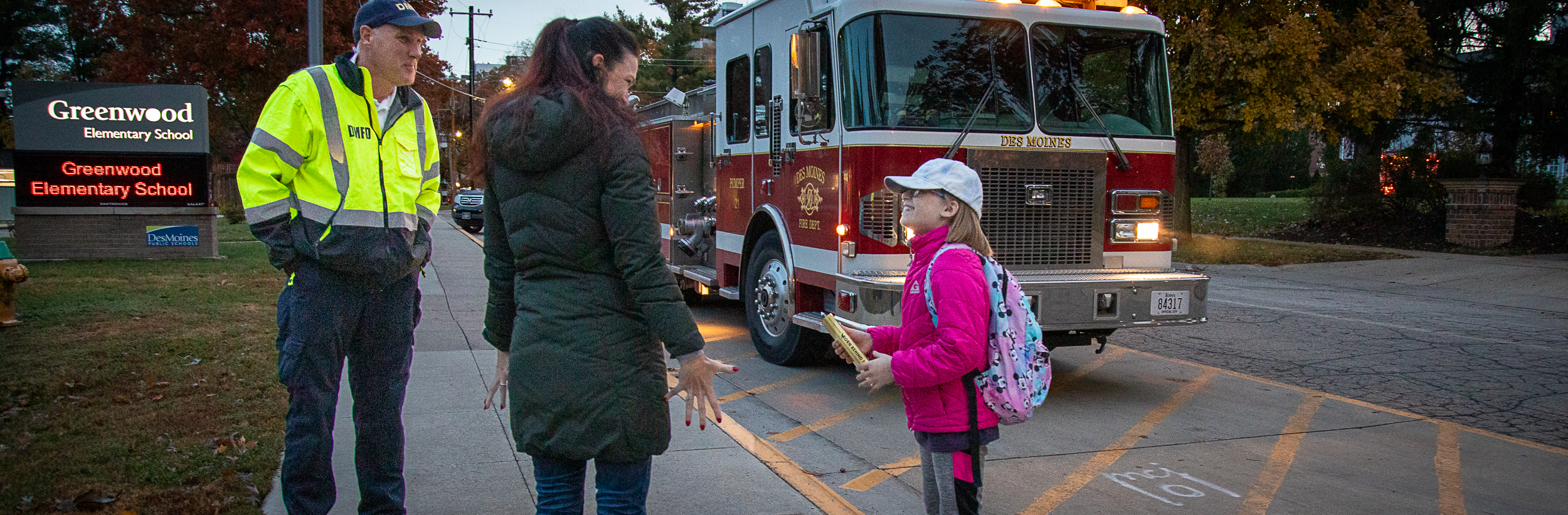 A Special Ride to School for Fire Safety Poster Winners