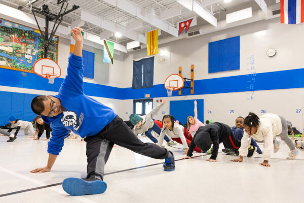 breakdancing class in gym